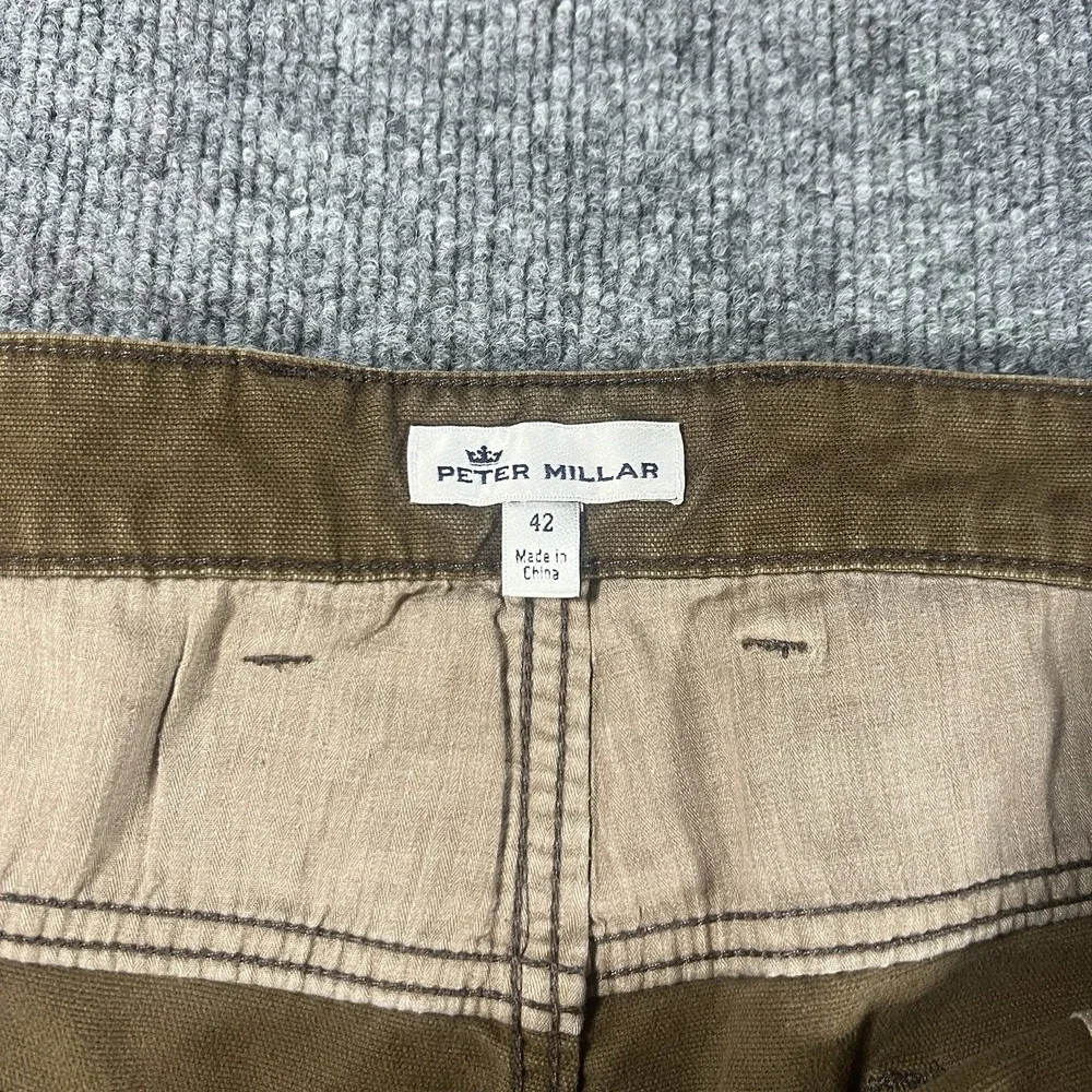 Peter Millar 5-Pocket‎ Pants Men 42 x 30 Brown Stretch Crown Vintage Canvas